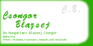 csongor blazsej business card